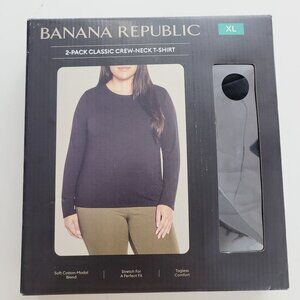 NEW Banana Republic Based Layer Women's XL 2-Pack  Crew Neck T-Shirts // 26CT